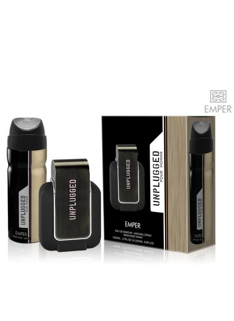 Unplungged Gift Set EDP For Men 80ml + Body Spray 200ml