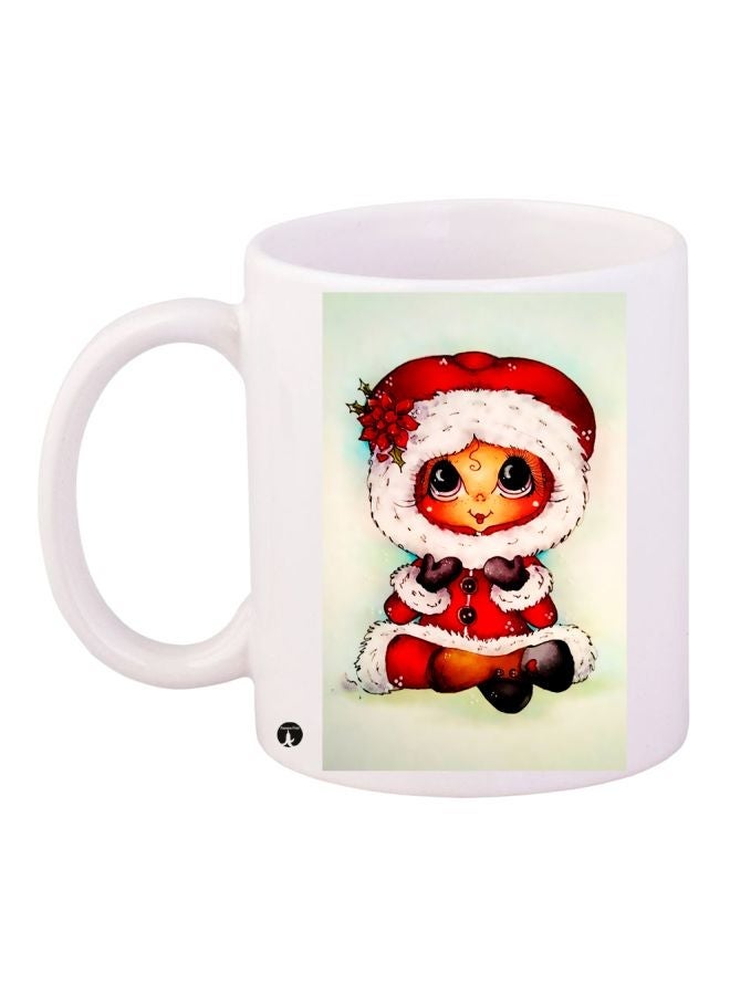 RYN Cartoon Printed Coffee Mug White/Red/Black 11ounce