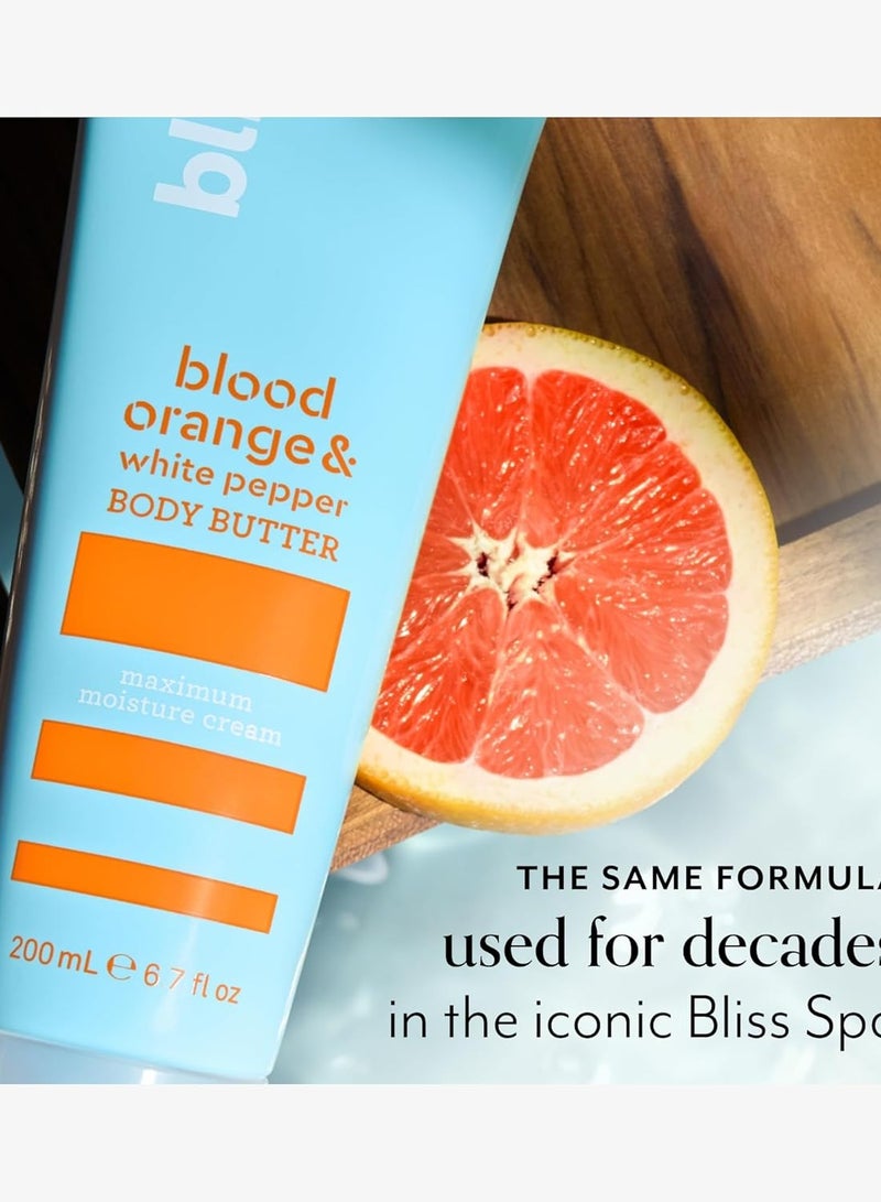 BLISS Bliss Body Butter - Blood Orange and White Pepper - Maximum Moisture Cream - 6.7 Fl Oz - Body Lotion for Dry Skin - Long-Lasting Moisturizer for Women & Men - Vegan and Cruelty-Free - Image 4