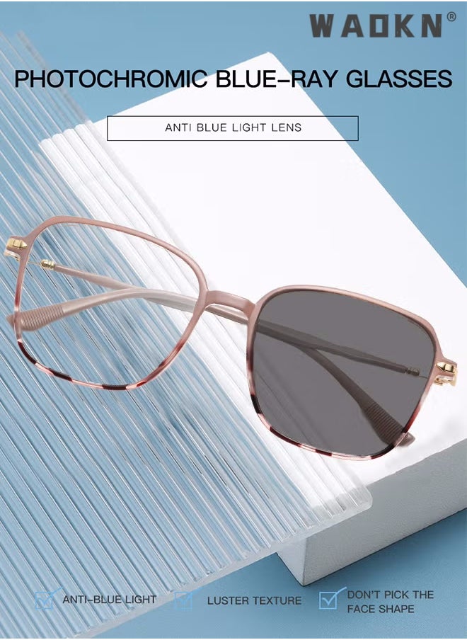 WAOKN Women's Blue Light Blocking Sunglasses Anti UV and Glare Blue Light Filter Computer Glasses Square Color Changing Anti Eyestrain Headache Eyewear Transparent Multicolour  - Image 4