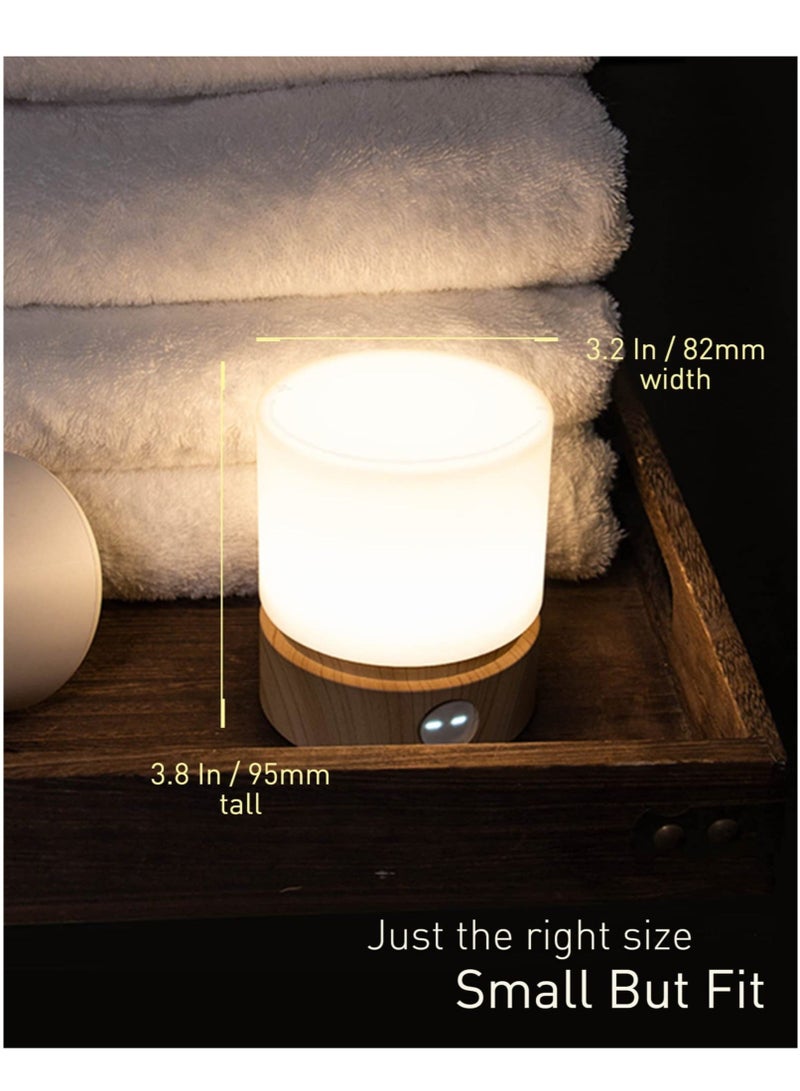 كابتن تيك Timer Night Light, Small LED Bedroom Lamp, Night Light Kids, Warm, Dimmable, Rechargeable, and Portable LED Lamp for Bedroom, Baby Feeding, and Camping - Woodgrain Design - Image 5