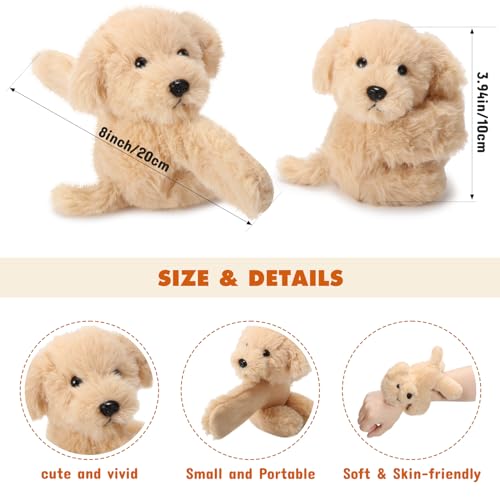 Jerify 8 Pcs Puppy Stuffed Animal Slap Bracelets for Kids Cute Plush Dog Wrist Snap Bracelets Bulk Birthday Gifts for Boys Girls Party Favors - Image 5