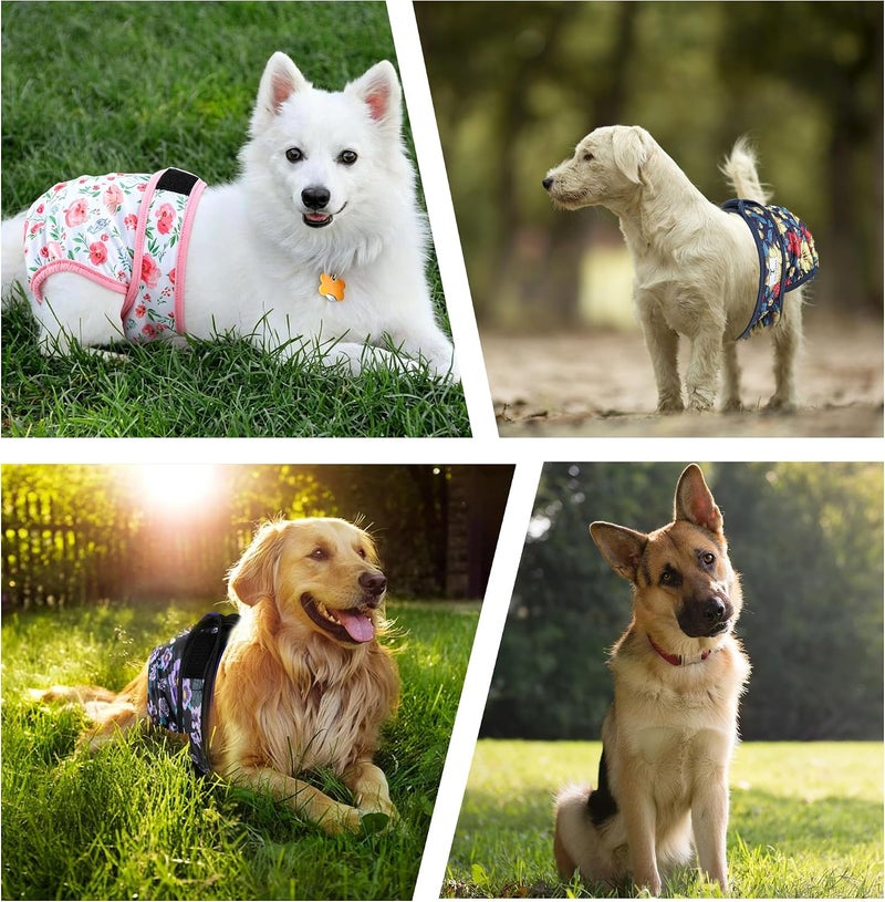ZINGTERRA 5Pack Dog Diapers Washable,Reusable Female Diaper for Doggie,Highly Absorbent Dog Diaper,Adjustable Leakproof Puppy Diapers Skirt for Heat,Incontinence,Period Doggy Nappies - Image 3