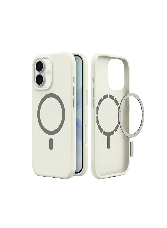 موبكوس جراب Mobcos iPhone 17 Cream Elite Ring المصنوع من السيليكون الفاخر والمزود بشحن لاسلكي مغناطيسي | ملمس ناعم كالحرير | حماية مقاومة للصدمات بمعايير عسكرية | توافق مغناطيسي قوي | غطاء أنيق وفاخر