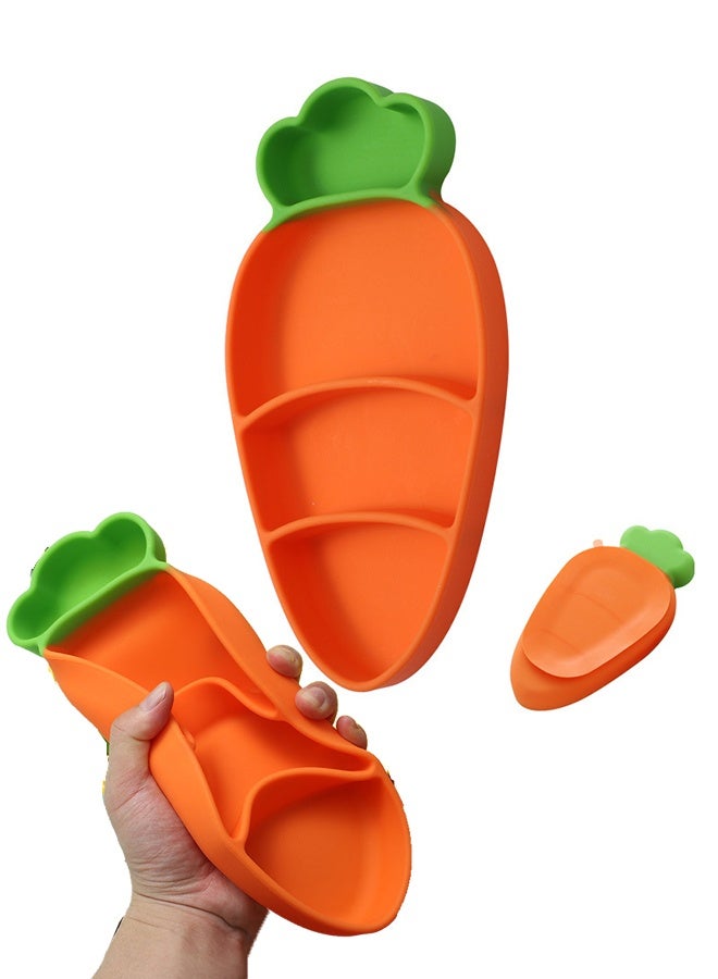6pcs/Set Silicone Suction Cup Divided Dinner Plate Set With Fork Spoon Bibs For Babies Premium Non BPA Baby Weaning Set Baby Feeding Tool - Image 5