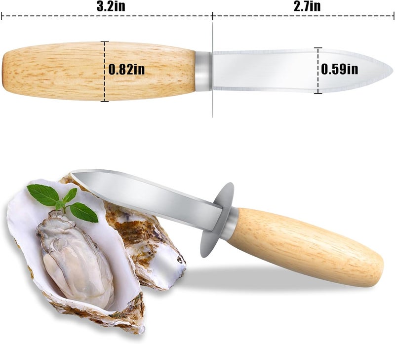Nonley Oyster Shucking Knife, 12 Pack Oyster Shucker With Comfort Wood-Handle for All Kinds of Shells & Oysters, Durable Oyster Shucker Tools for Home & Restaurant Use - Image 2