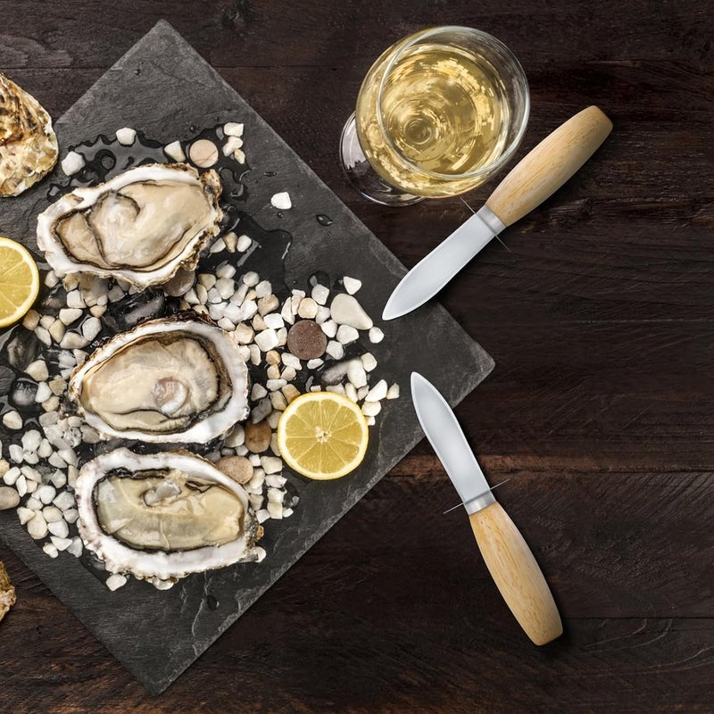 Nonley Oyster Shucking Knife, 12 Pack Oyster Shucker With Comfort Wood-Handle for All Kinds of Shells & Oysters, Durable Oyster Shucker Tools for Home & Restaurant Use - Image 4