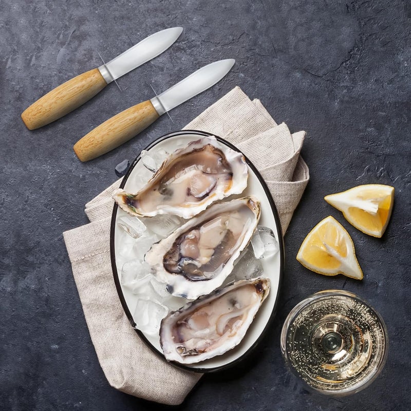 Nonley Oyster Shucking Knife, 12 Pack Oyster Shucker With Comfort Wood-Handle for All Kinds of Shells & Oysters, Durable Oyster Shucker Tools for Home & Restaurant Use - Image 5