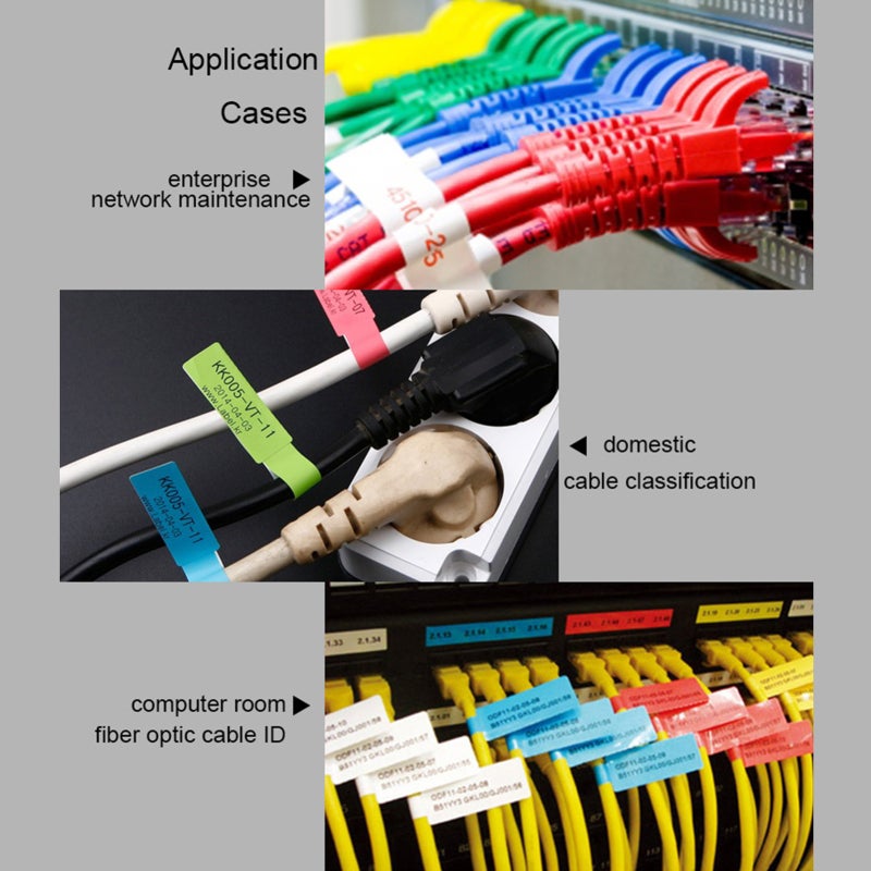 Cable Labels P Type 30x45mm&50mm 80 Sheets Blue Smooth Clear Printing Surface - Strong Adhesion Durable Waterproof Oil-proof Scratch-resistant Tear-resistant Thermal Paper for Enterprise Network Maint - Image 3