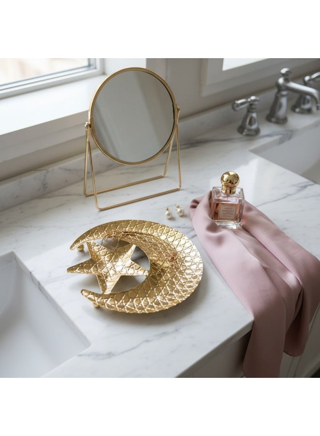 طبق تقديم رمضاني ذهبي فاخر بنقوش هندسية إسلامية - قطعة واحدة - Image 3