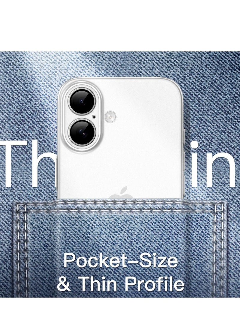 JAJEEK Ultra Slim Frosted Clear Case for iPhone 16 (6.1 Inch) – Lightweight, Minimalist Design with Full Camera Lens Protection - Image 5