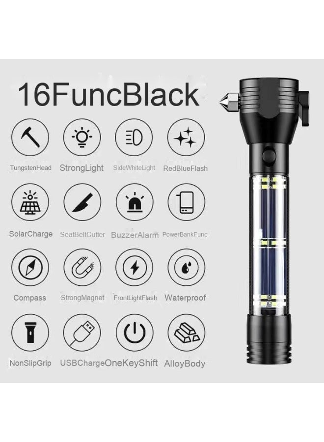 NIBEMINENT Car Emergency Safety Hammer - Multifunctional Super Bright Flashlight & Power Bank
