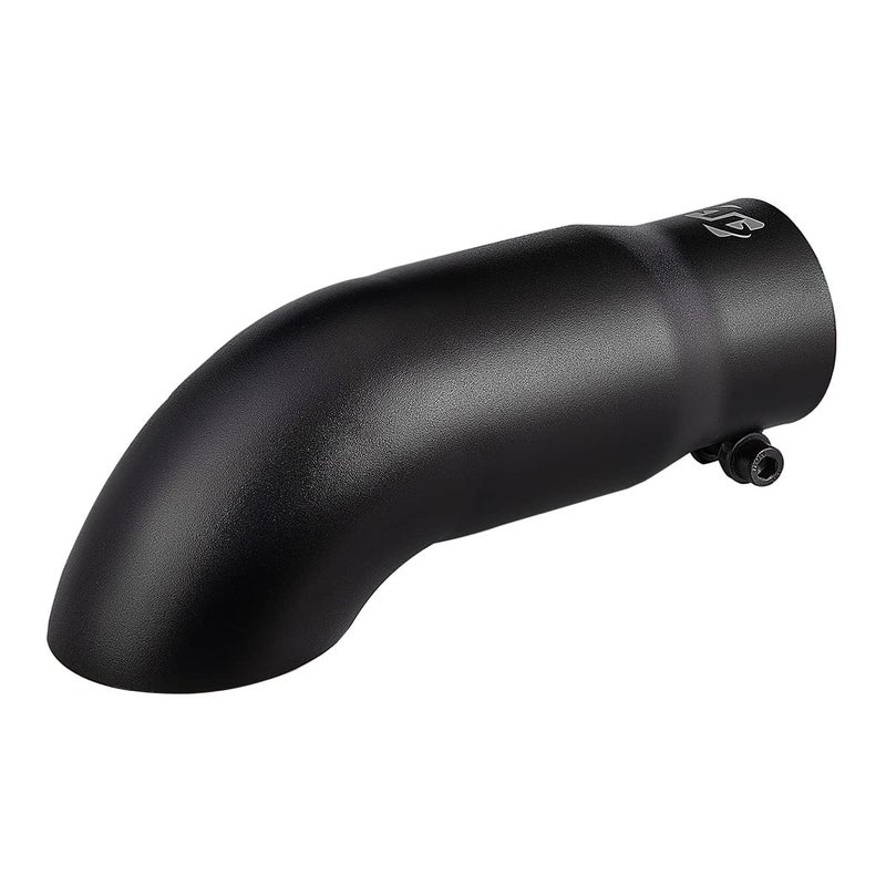 Black Exhaust tip 25 Inlet Bolt on Turn Down Design  Stainless Steel Car Muffler Tips 25 ID x 3OD x 9L