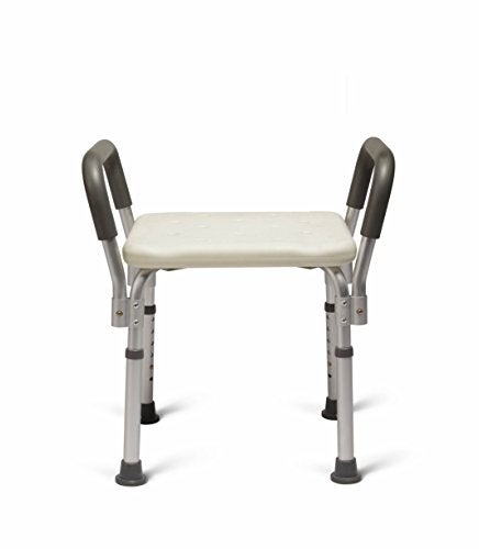 Medline Bath Bench Shower Seat with Padded Armrests Ideal for Bathtubs Robust Support up to 350 lbs Comfortable and Durable - Image 1
