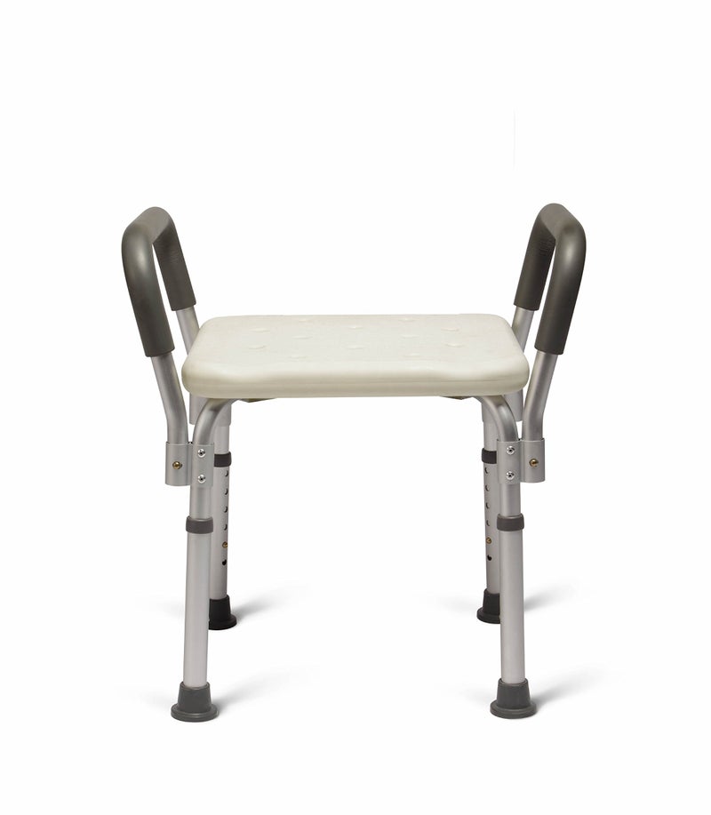 Medline Bath Bench Shower Seat with Padded Armrests Ideal for Bathtubs Robust Support up to 350 lbs Comfortable and Durable - Image 2