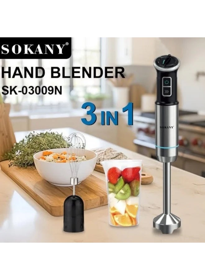 سوكاني SK-03009N 12ق هاند بلندر استنالس +مضرب + كوب3*1 1100وات - Image 1