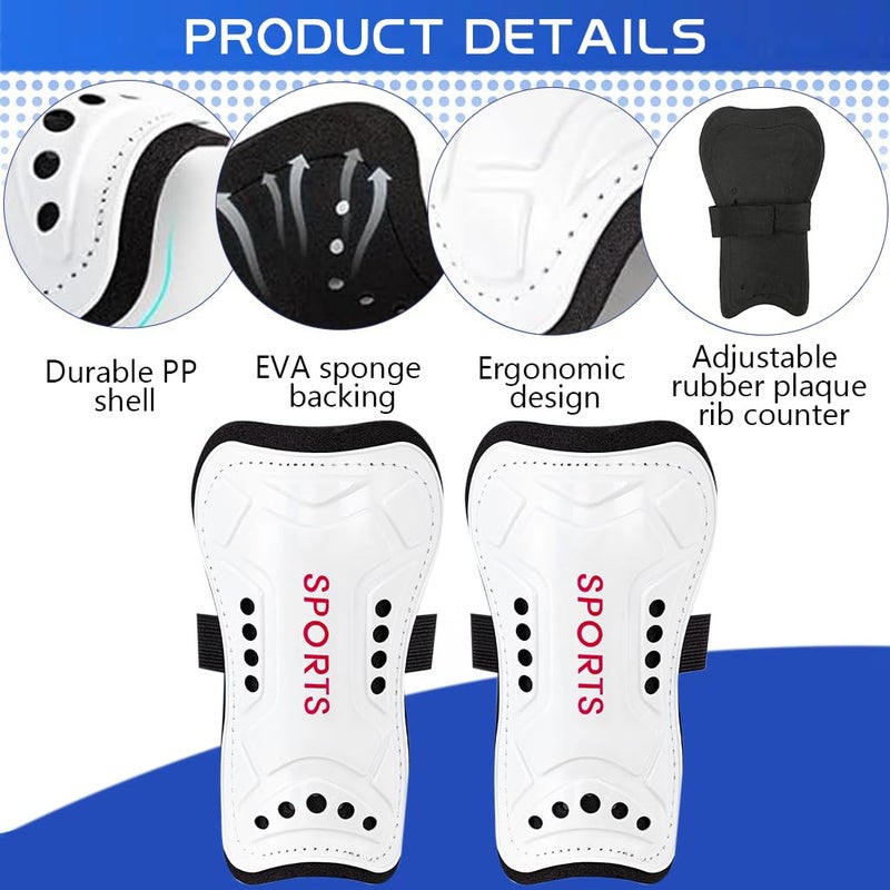 Proberos ® Football Sport Compression Sock Shin Guards Set, 14 Inches Knee High Socks for Kids 8-18 Old Sweat Absorption Elastic Long Soccer, Basketball - Image 3