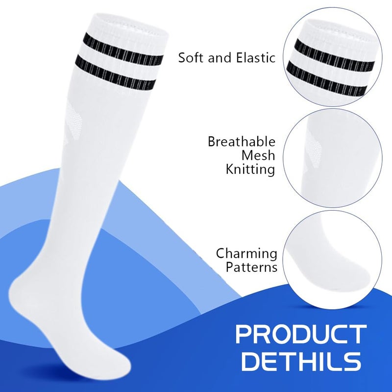 Proberos ® Football Sport Compression Sock Shin Guards Set, 14 Inches Knee High Socks for Kids 8-18 Old Sweat Absorption Elastic Long Soccer, Basketball - Image 5