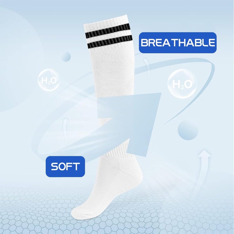 Proberos ® Football Sport Compression Sock Shin Guards Set, 14 Inches Knee High Socks for Kids 8-18 Old Sweat Absorption Elastic Long Soccer, Basketball - Image 4