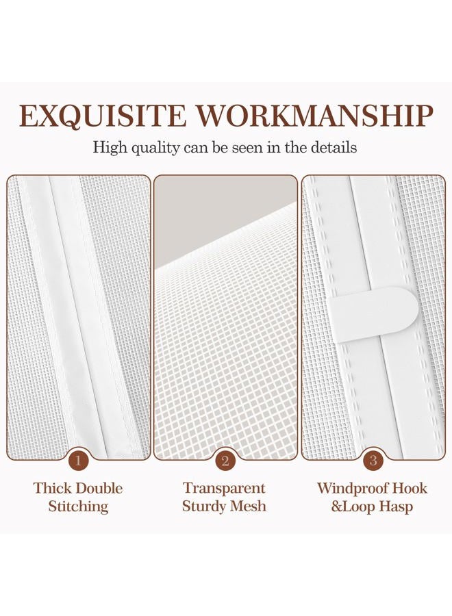 Yotache White Magnetic Screen Door Fits Door Size 60 x 80, Screen Size 62" x 81" Double Door Screen Mesh for Sliding Door - Image 5