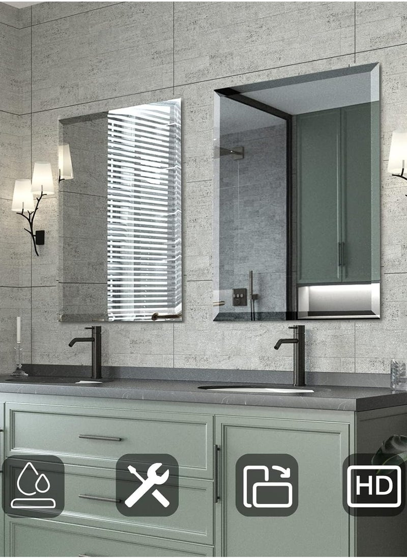 Generic - Bathroom Mirror Full Length Mirror Rectangular Frameless Wall Mirror Decorative Mirror Dressing Mirror Explosion-Proof and Anti Fog for Bedrooms Living Rooms Hotels (50 * 70CM) ﻿ - Image 1