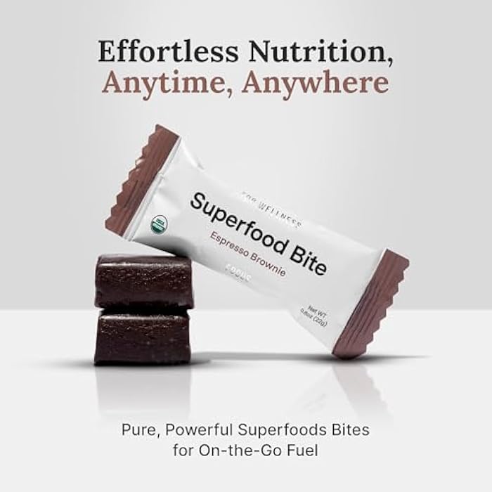For Wellness Superfood Bites Focus | Healthy Snacks for Adults and Kids | Organic, Healthy Snack with Nootropics for Energy and Brain Food | Cocoa Espresso Brownie Bites, 10 Count - Image 4