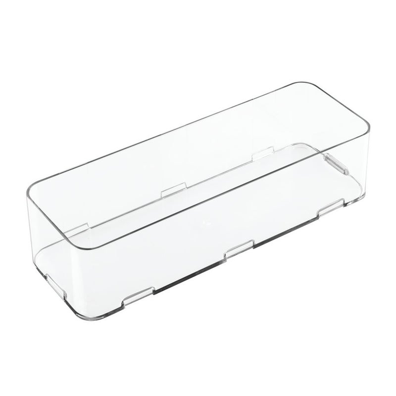 iDesign Clarity Bathroom Interlocking Drawer Organizer for Cosmetics Beauty Products Hair Accessories  Extra Large Clear 12inch x 4inch x 3inch