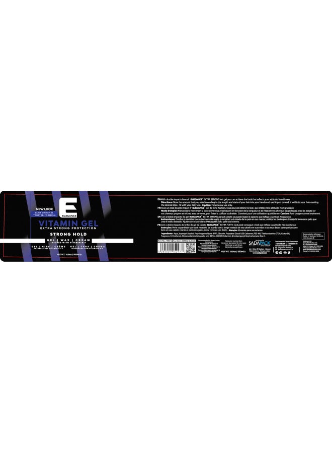 E Elegance Elegance Vitamin Gel, 16.9 Oz, Infused with Vitamin Pro-VB-5, Strong Hold Gel, Maximum Hair Protection and Natural Long Lasting Shine - Image 2