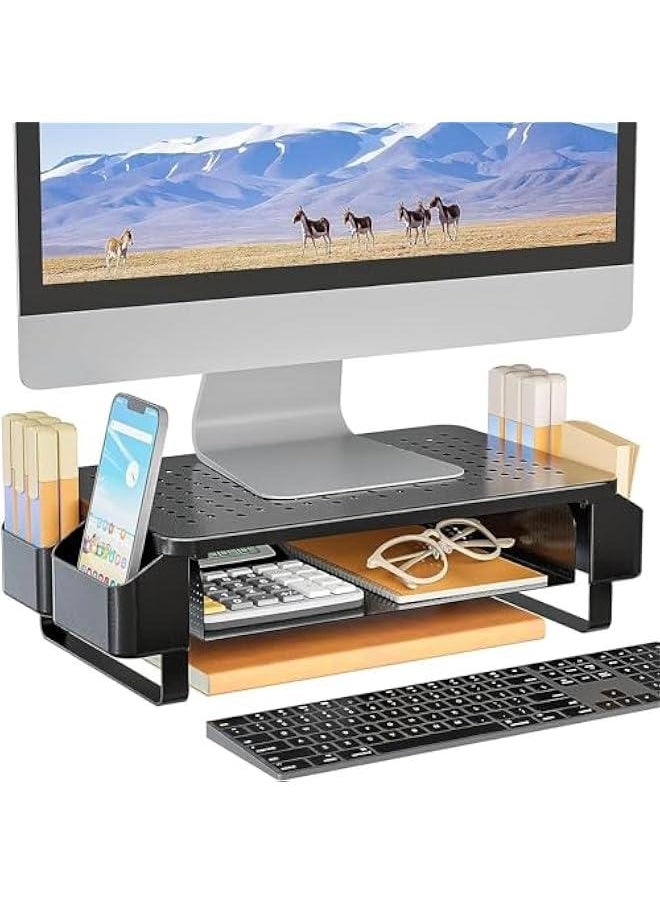 Monitor Stand with Storage, Office Desk Organizer with Drawer and Side Storage Pockets for Computer Desk Stand, Laptop, Printer, Notebook and Flat Screen Display - pzsku/Z67038812C01B865B67C7Z/45/_/1725575420/3481ba71-b2e9-45af-8598-9d211d3ac84b