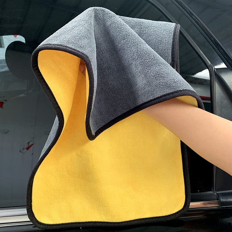 BROGBUS 900GSM Double-Sided Microfiber Hand Towel for Car, Bike, Kitchen, Mirror Glass Cleaning Microfibre Cloth for Drying, Size: 40x40 cm, Pack of 2 - Image 2