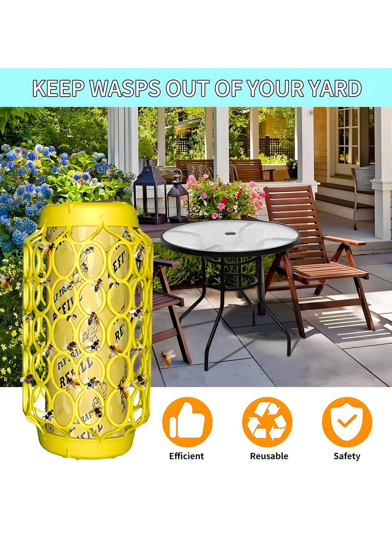 SOLARAE Wasp Traps for Outdoor Hanging, Bee Traps for Outdoor Yellow Jacket Trap, Bees Catcher Traps, Sticky Fly Bug Insect Deterrent Killer (2 Pack) - Image 3