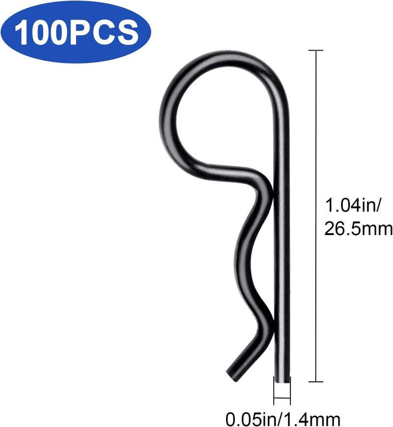 HobbyPark 100pcs Universal RC Car Body Clips Pins for Traxxas & All 1/10th Scale Models (Black) - Image 2