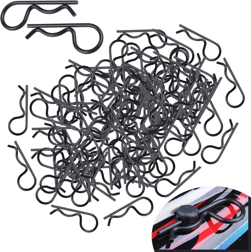HobbyPark 100pcs Universal RC Car Body Clips Pins for Traxxas & All 1/10th Scale Models (Black) - Image 1