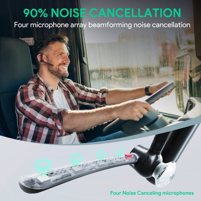 Yealink BH71 Bluetooth Headset, Wireless Bluetooth Earpiece with Noise Canceling Microphone, Hands Free, Mute Function,Connect to Mobile Phone/Tablet, Mono Headset for Office Driving - Image 2