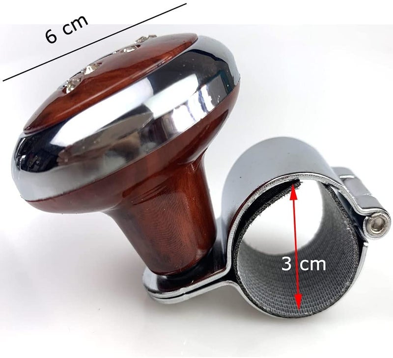 Ostin Universal Steering Wheel Ball Handle Knob Booster Power Spinner Auxiliary Handle Control for Car, Automotive Interior, Riloer Car Steering Wheel... (Brown Queen) - Image 2