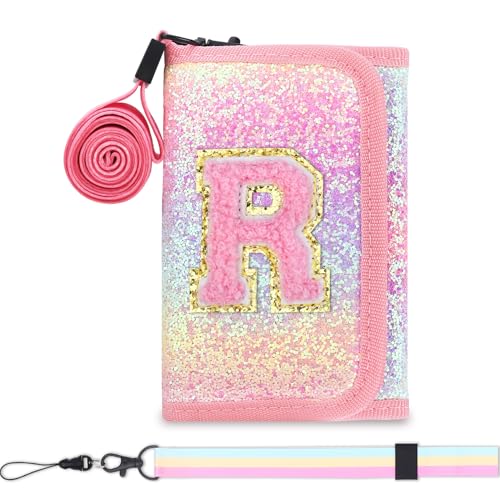 Luchike Kids Wallets - Cute Wallets for Girls & Boys (6-8, 9-12) with Initials, Coin Pocket & Magic Sticker - Pink - Image 1