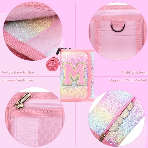 Luchike Kids Wallets - Cute Wallets for Girls & Boys (6-8, 9-12) with Initials, Coin Pocket & Magic Sticker - Pink - Image 5