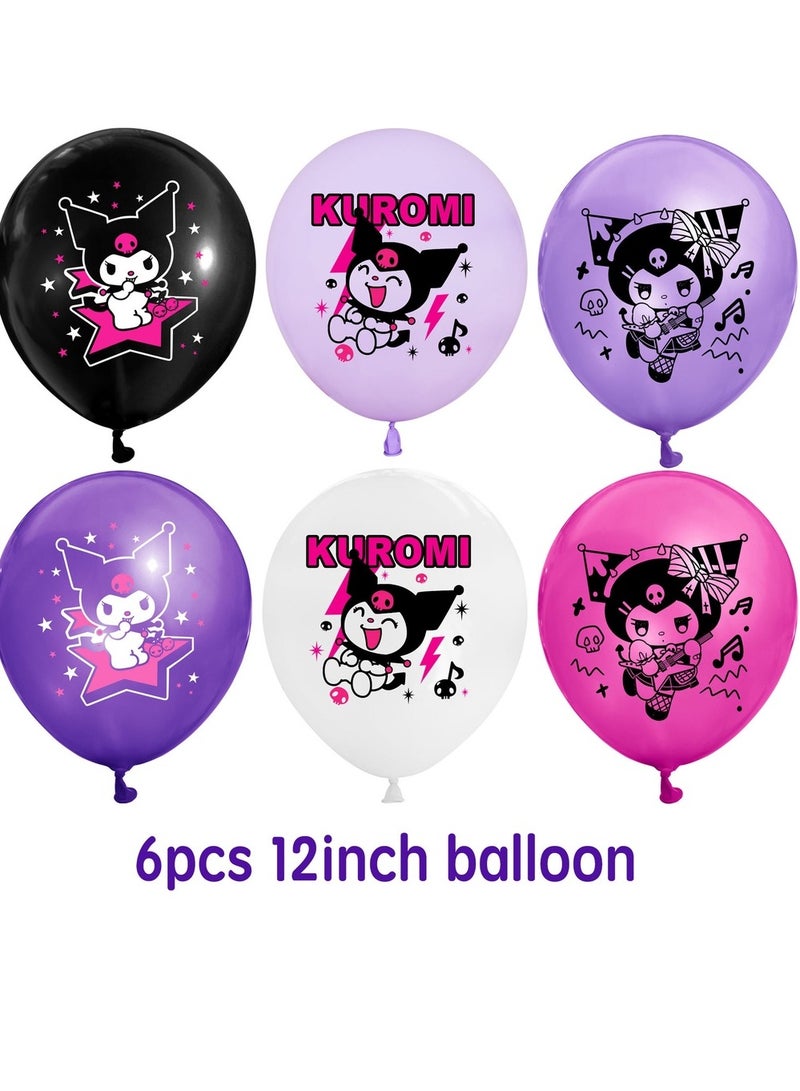 Party Kira 12PCS/set Sanrio Kuromi Theme 12 inch latex balloons birthday party decoration space layout supplies - Image 2