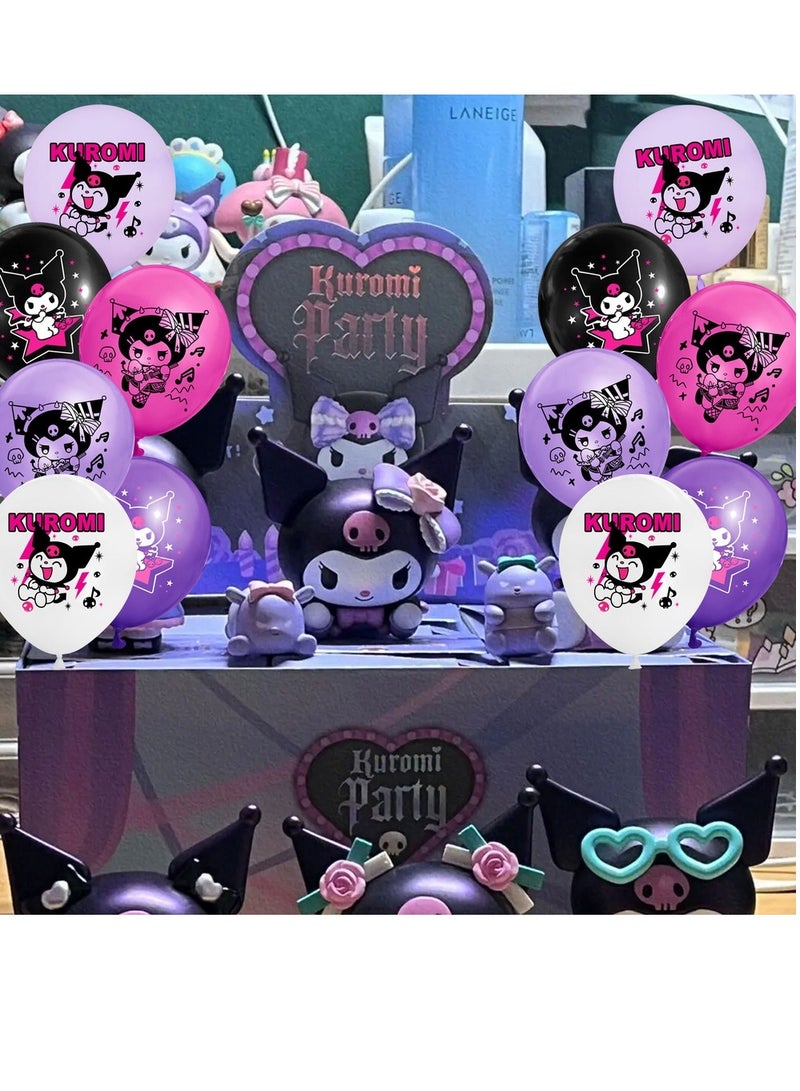 Party Kira 12PCS/set Sanrio Kuromi Theme 12 inch latex balloons birthday party decoration space layout supplies - Image 3