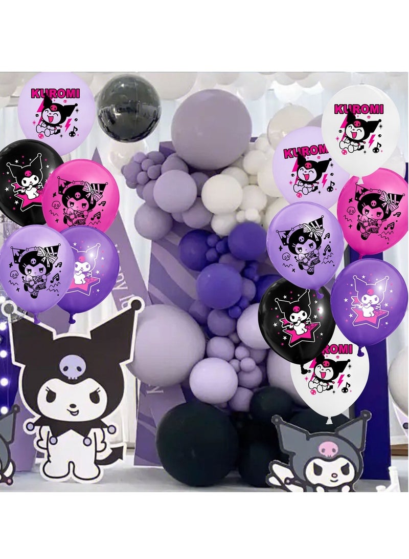 Party Kira 12PCS/set Sanrio Kuromi Theme 12 inch latex balloons birthday party decoration space layout supplies - Image 4