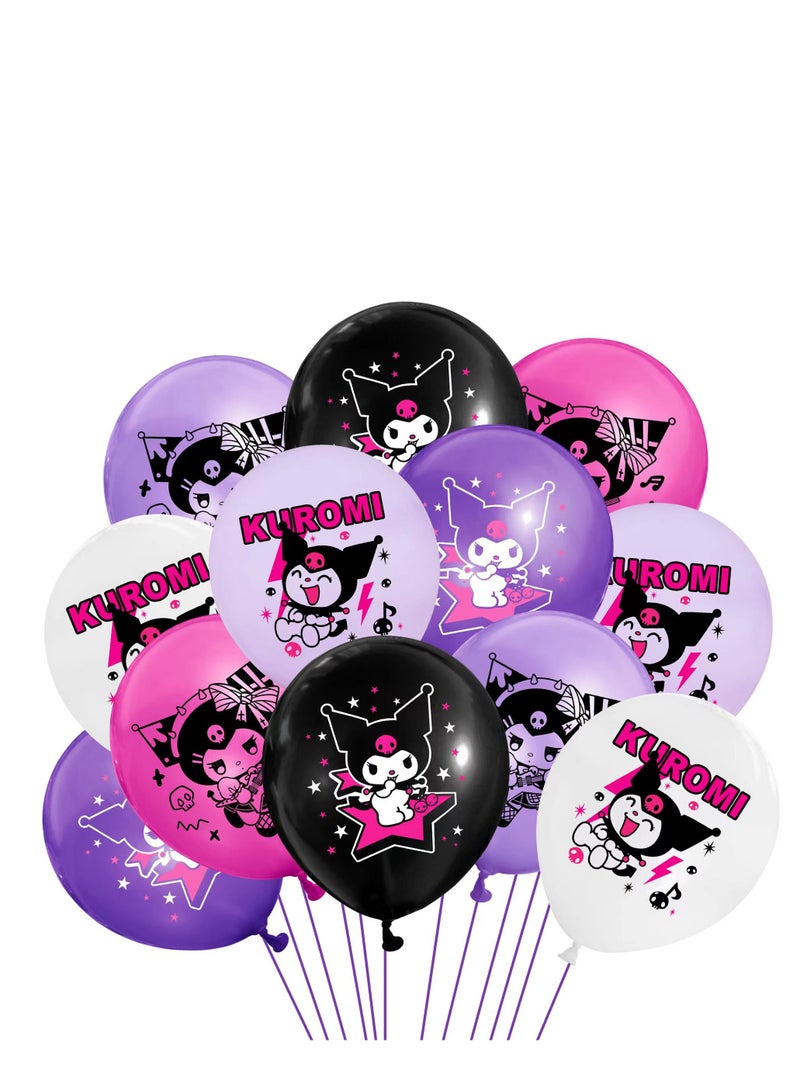 Party Kira 12PCS/set Sanrio Kuromi Theme 12 inch latex balloons birthday party decoration space layout supplies - Image 1