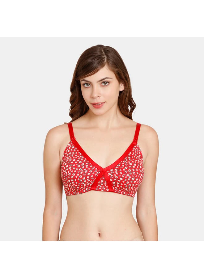 zivame Zivame All-Over Floral Print T-shirt Bra with Hook and Eye Closure - Image 1