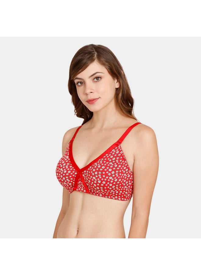 zivame Zivame All-Over Floral Print T-shirt Bra with Hook and Eye Closure - Image 3
