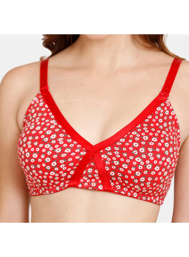 zivame Zivame All-Over Floral Print T-shirt Bra with Hook and Eye Closure - Image 4