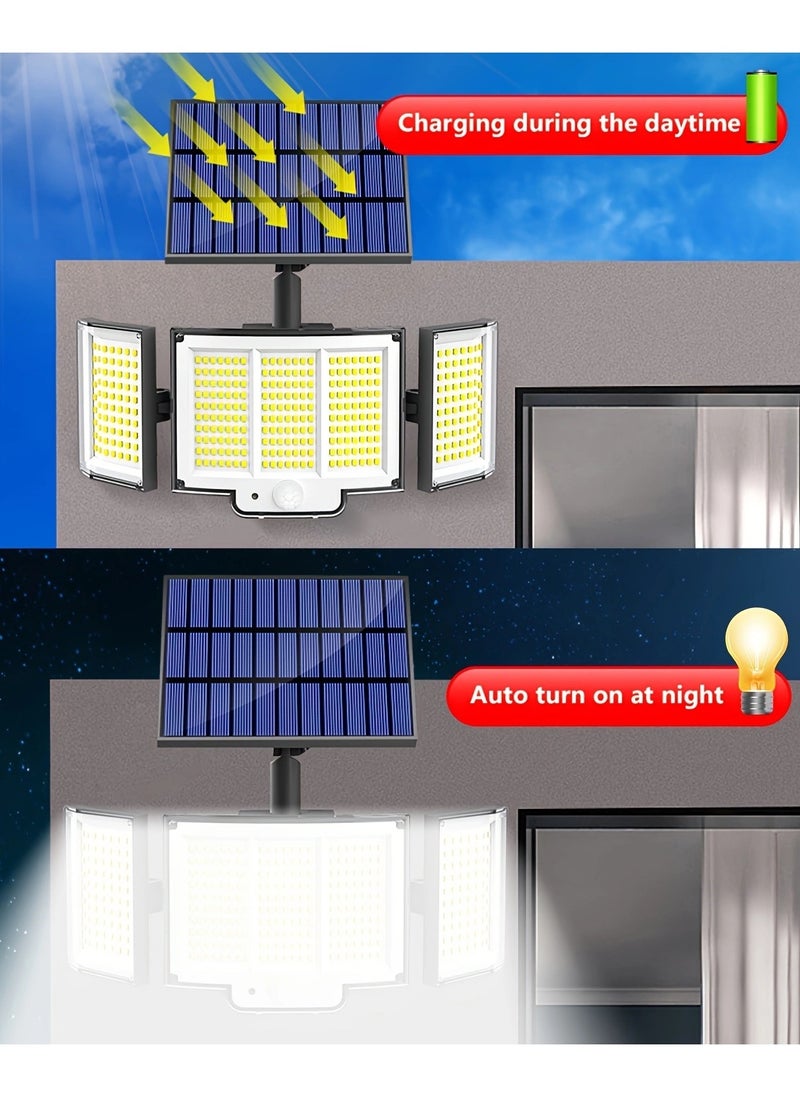 Generic Solar Lights Outdoor, 288 LED 4 Heads Motion Sensor Outdoor Lights, 270° Wide Angle IP65 Waterproof Street Area Lights with 3 Modes, Outdoor Solar Lights for Yard Patio Garden Garage  - Image 4
