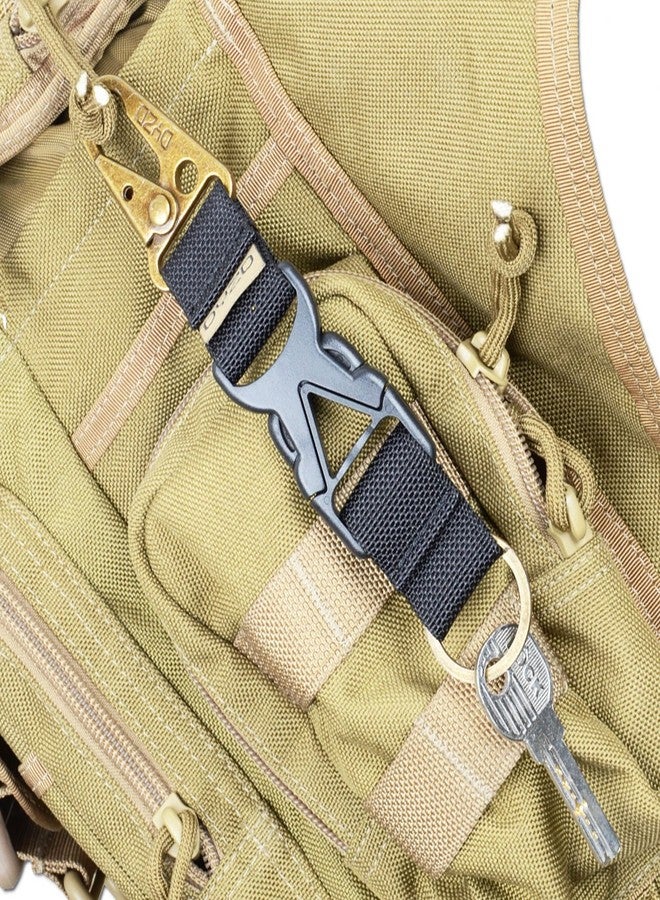 DYZD Tactical Gear Keychain Clip 100% Nylon Belt Key Chain Tactical Key Holder Quick Release Buckle Key Ring (Pack of 2 Black) - Image 2