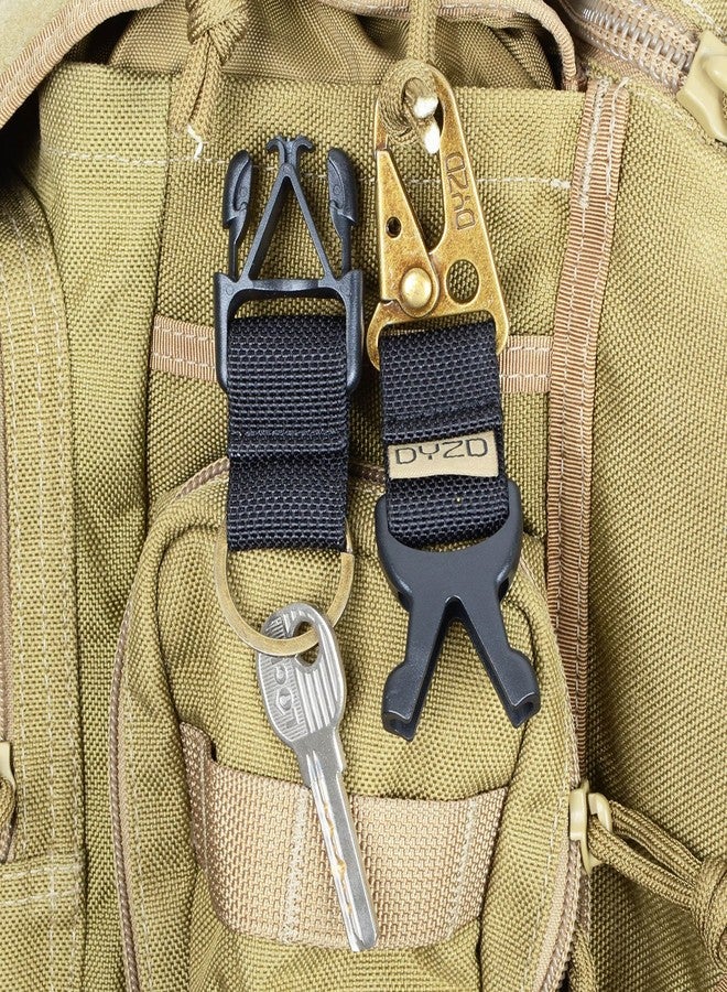 DYZD Tactical Gear Keychain Clip 100% Nylon Belt Key Chain Tactical Key Holder Quick Release Buckle Key Ring (Pack of 2 Black) - Image 3