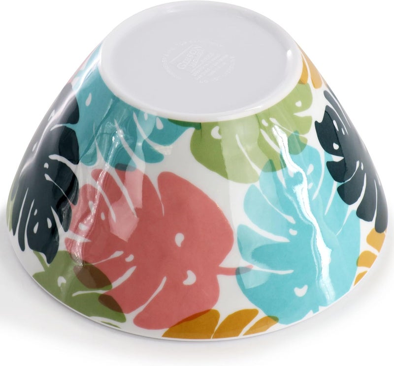 Gibson Home Gibson Home Tropical Sway 12 Piece 6 Inch Melamine Bowl Set in Multi Color Leaf  - Image 3