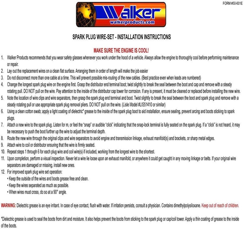 Walker Products 900-1436 Thundercore Ultra Spark Plug Wire Set, Black - Image 4