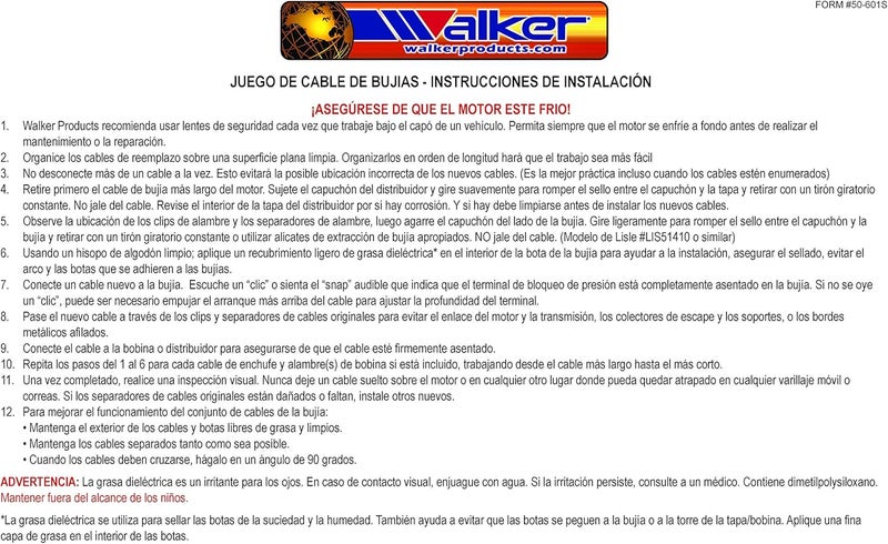 Walker Products 900-1436 Thundercore Ultra Spark Plug Wire Set, Black - Image 3